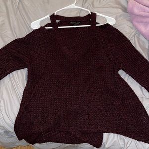 Derek Heart Cold Shoulder Sweater